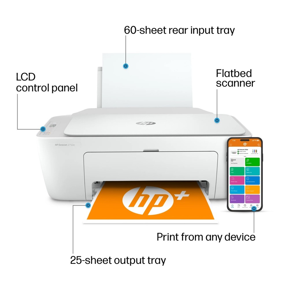 HP DeskJet 2752e All-in-One Wireless Printer